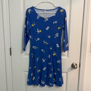 OLD NAVY Flowers Blue Dress S